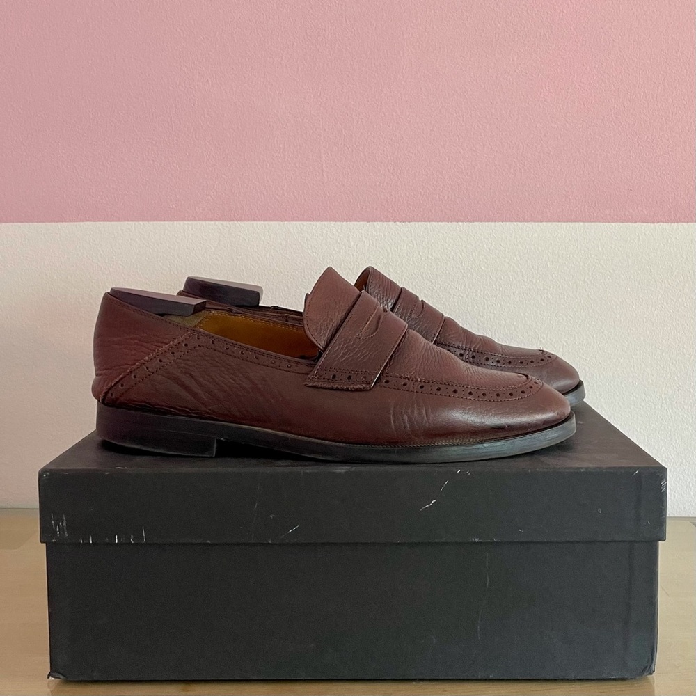 Massimo Dutti Brown Penny Loafers